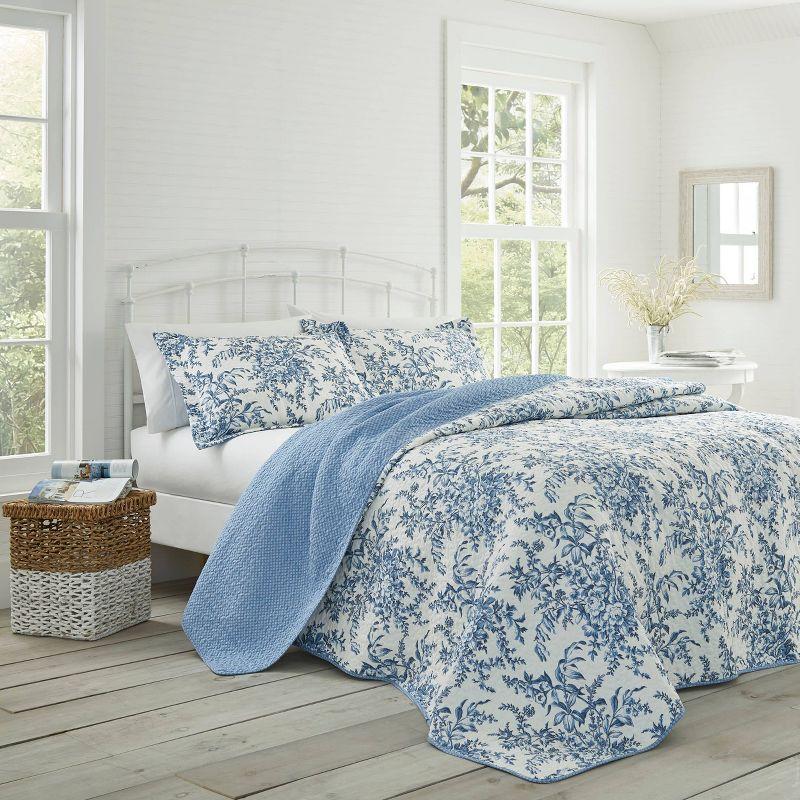 Laura Ashley Laura Ashley Bedford Cotton Reversible Quilt Set