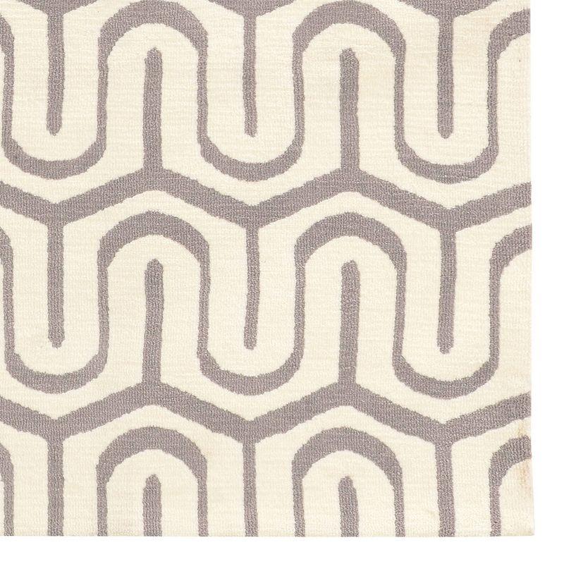 Geo Luxuriously Soft Maze Accent Rug Gray/White - Linon