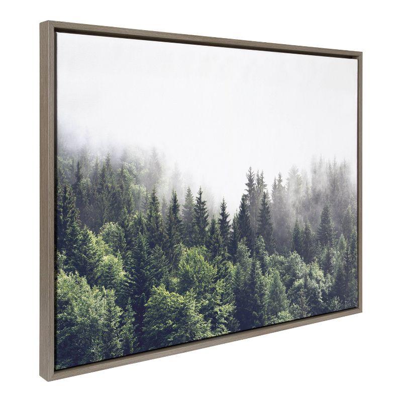 Sylvie Lush Green Forest on a Foggy Day Framed Canvas - Kate & Laurel All Things Decor