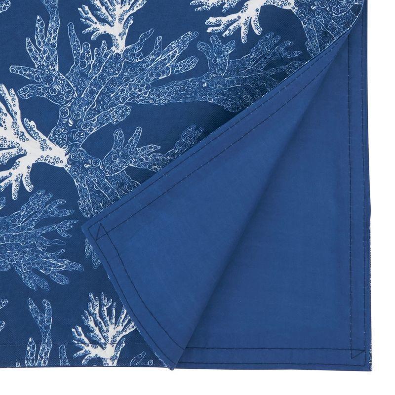 Navy Blue Sea Coral Polyester Table Runner