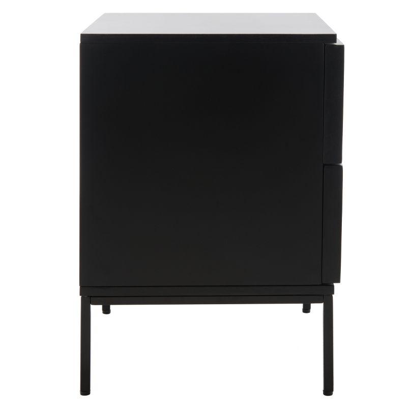 Zadie 2 Drawer Rattan Nightstand - Black - Safavieh