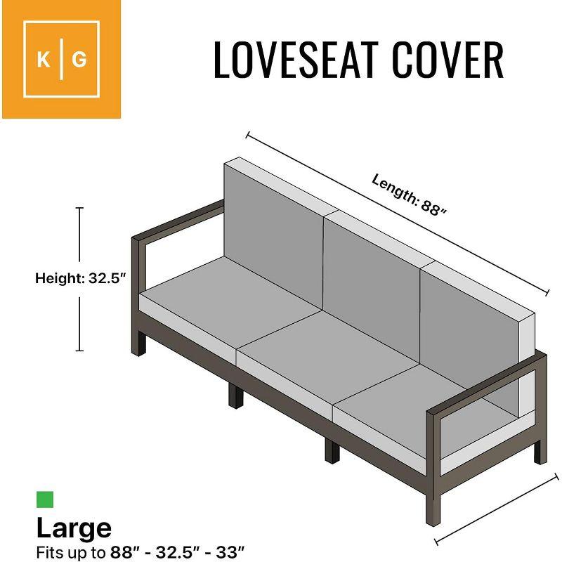 Love Seat Outdoor Furniture Weatherproof Cover - 88" x 32.5" x 33" - Gray