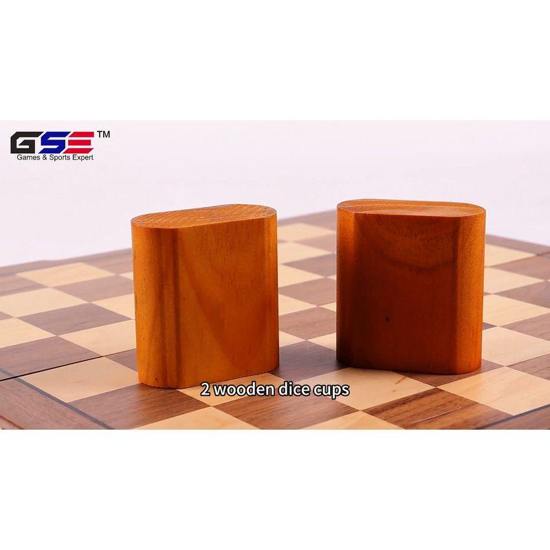 GSE 3-in-1 Wooden Folding Chess, Checker and Backgammon Board Game Combo Set