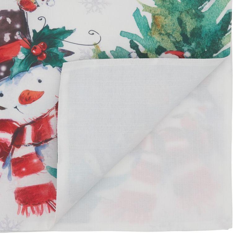 Winter Snowman Polyester Holiday Table Runner