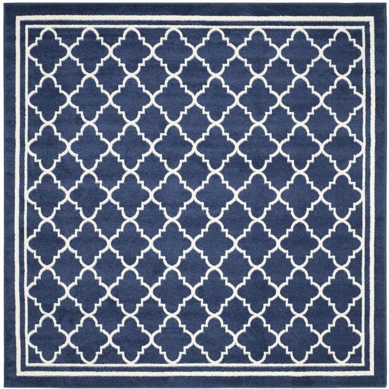 Amherst AMT422 Power Loomed Indoor Accent Rug - Navy/Beige - 3'x3' - Safavieh