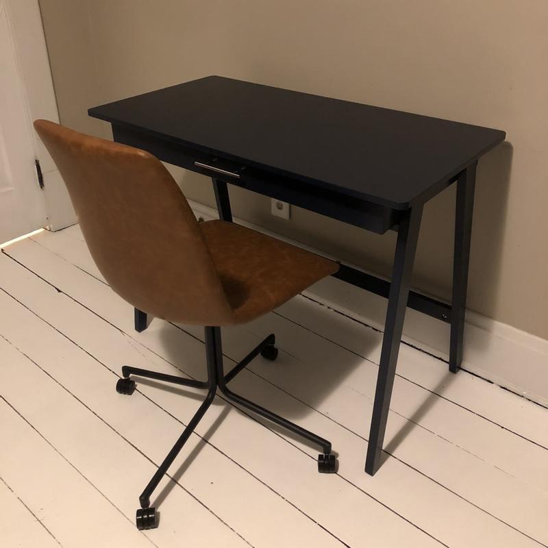 Buylateral Rollins Compact Single Drawer Writing Desk Blue: Compact MDF & Pine Wood Frame, Laminated Surface, 30.25" Height