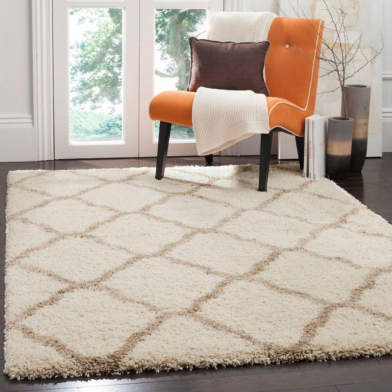 Hudson Shag SGH283 Power Loomed Indoor Area Rug - Ivory/Beige - 4'x6' - Safavieh.
