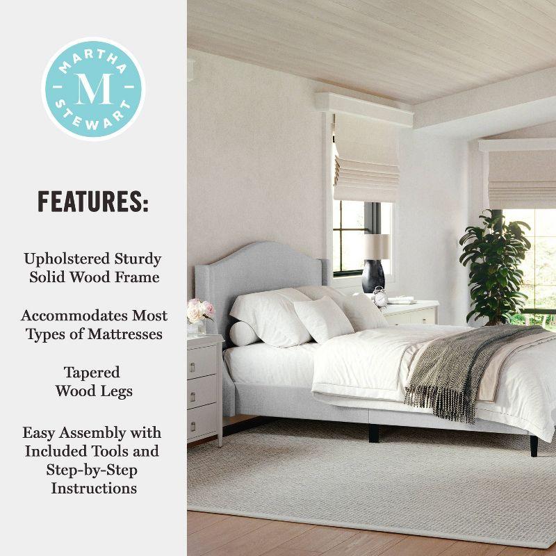 Martha Stewart Martha Stewart Amelia Upholstered Platform Bed With Curved Headboard