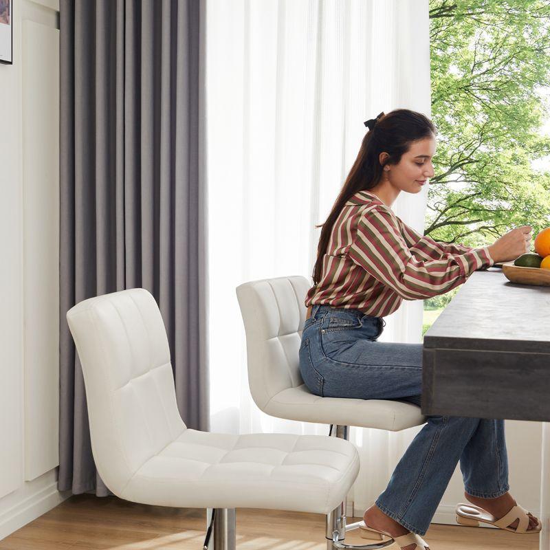 Bar Stools 1 Set Of 2, Counter Height Bar Stools, Square Cushion Bar Stools With Back, Footstool, Cafe, 2 Pieces