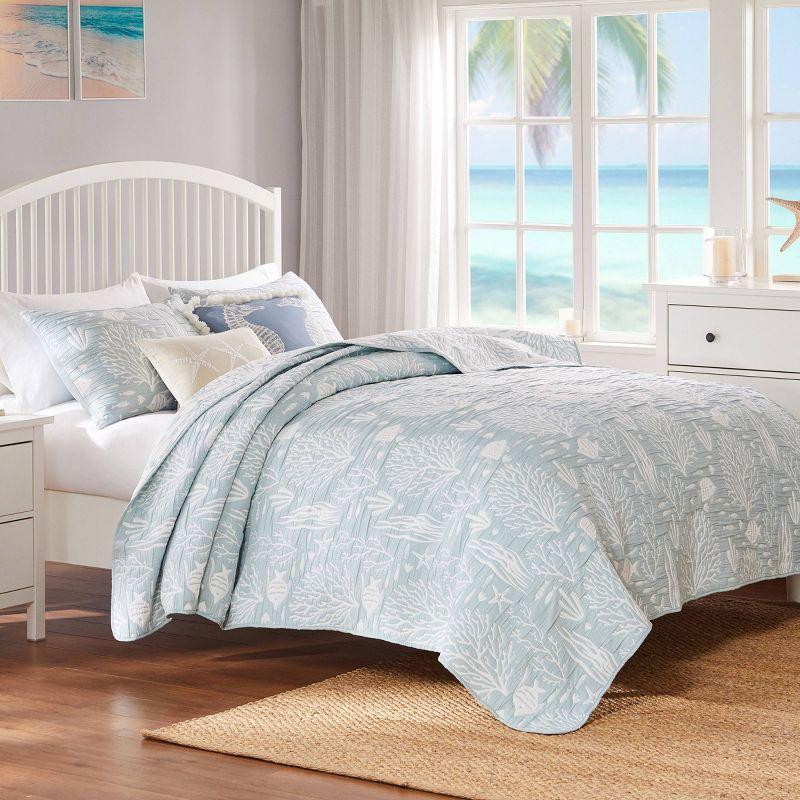 Greenland Home Fashions Coastal Paradise Jacquard Coverlet Set