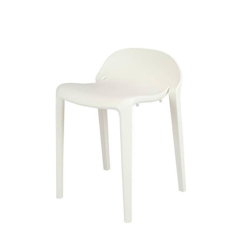 2pc Joyous Short Stools - White - Lagoon: Resin Frame, Mold & UV Resistant, No Assembly Required