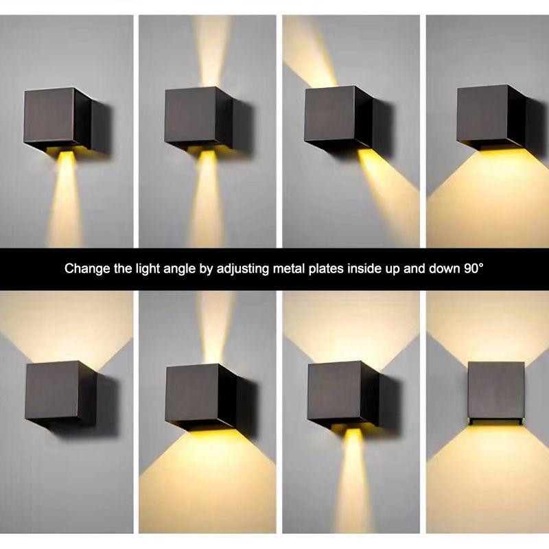 C Cattleya Integrated LED 3000K Black  Aluminum Cube Outdoor Wall Light, 2 Pack