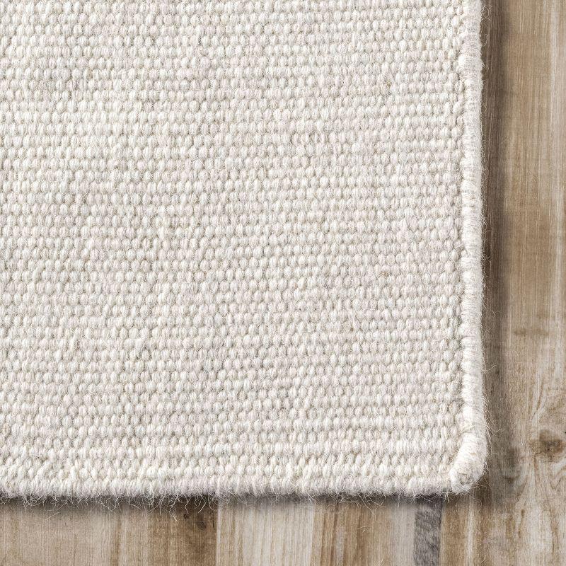Nuloom Elowen Double Striped Wool Area Rug, Runner 2' x 8', Ivory