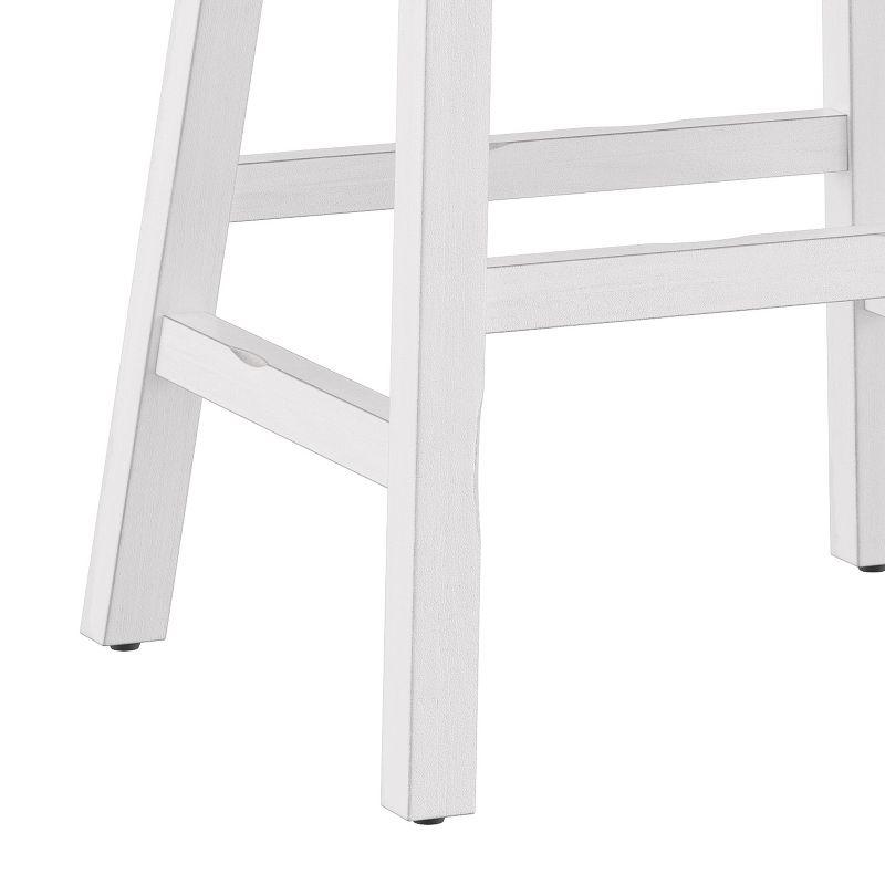 Sea White 24" Backless Saddle Wood Counter Stool