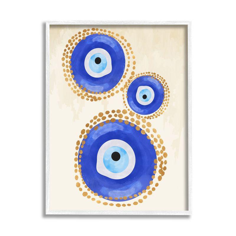Stupell Industries " Round Blue Evil Eye Pattern Lustrous Dotted Detail " by Two Smart Blondes Painting Print
