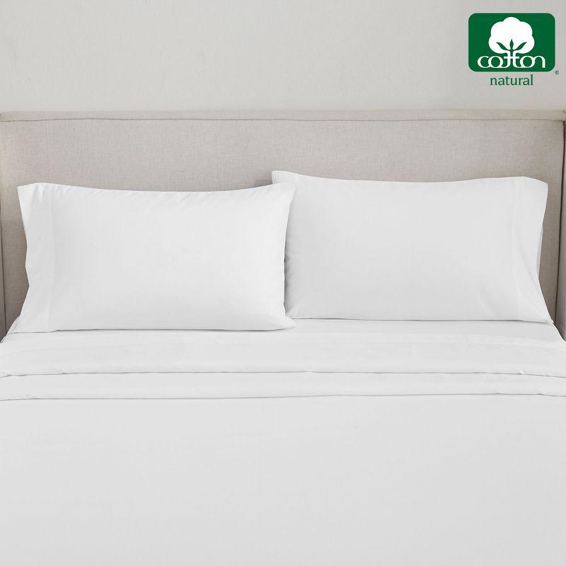 Bright White 500 Thread Count Cotton Standard/Queen Pillowcase Set