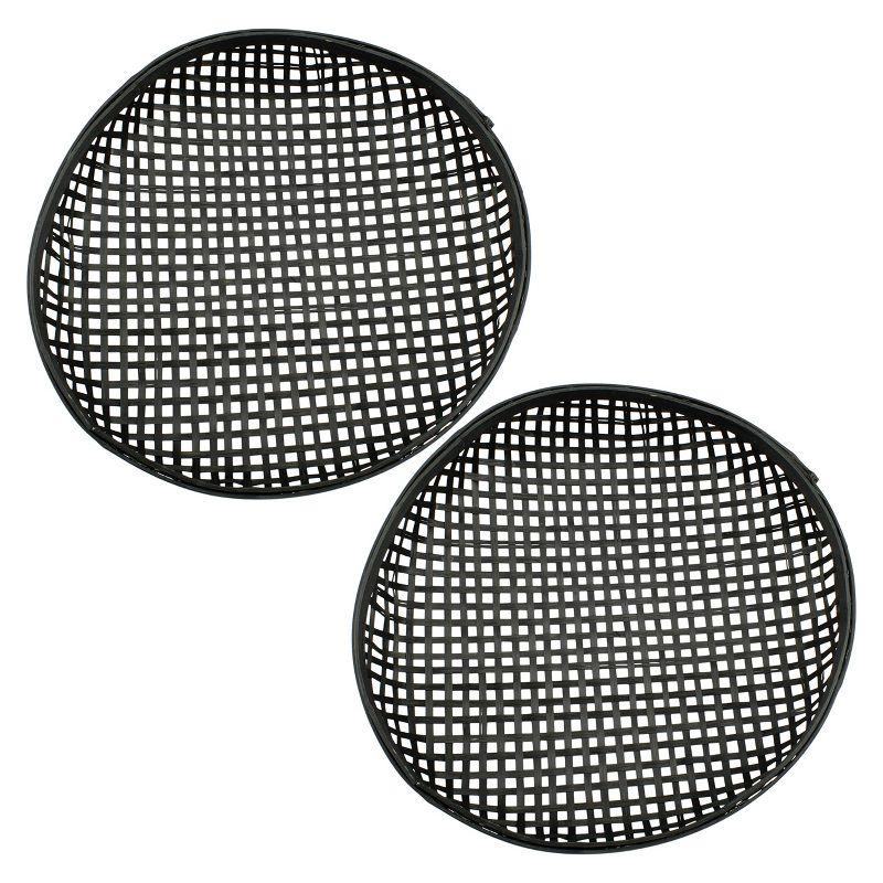 AuldHome Design Black Boho Wall Baskets 2pk; Wall Decor Baskets