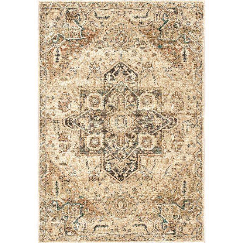Nuloom Tabetha Geometric 7x9 Indoor Area Rug for Living Room Bedroom Dining Room Kitchen, Tan/Ivory