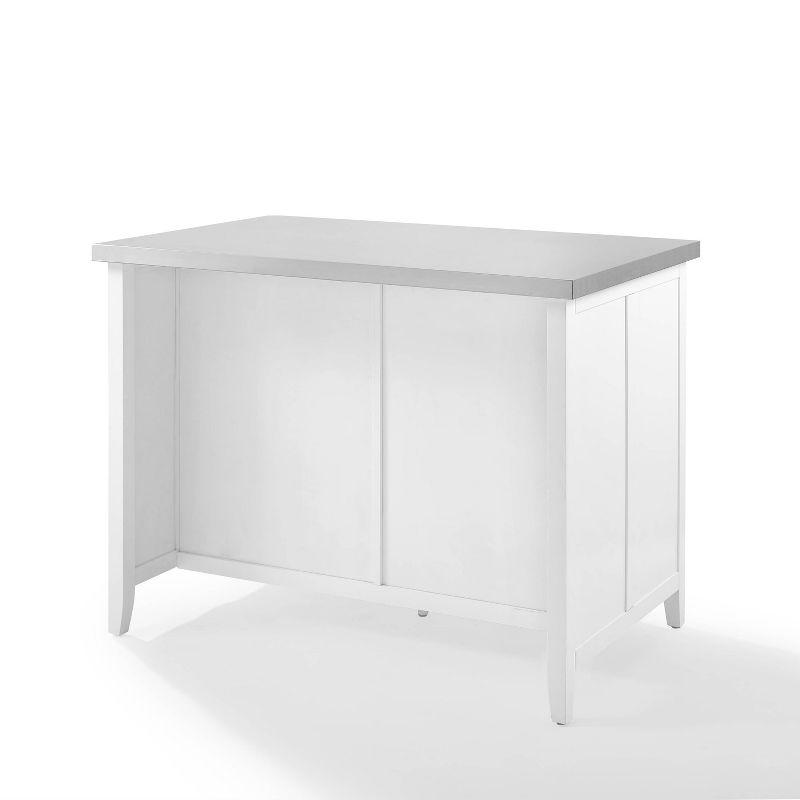 Silvia Stainless Steel Top Kitchen Island White/Stainless Steel - Crosley