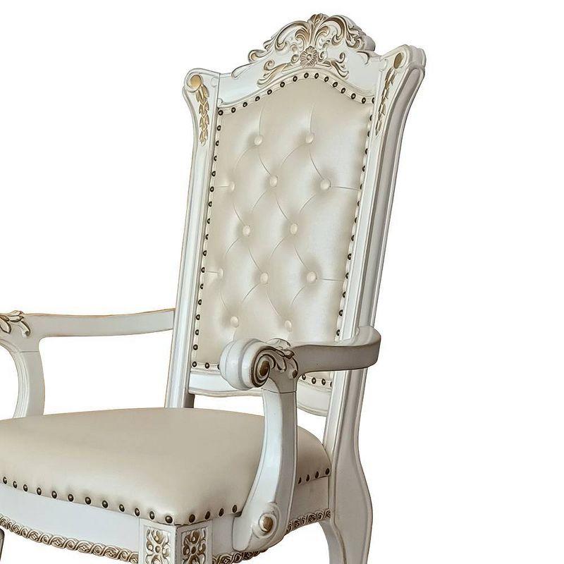 Vendome 27" Dining Chairs Antique Pearl - Acme Furniture: Upholstered, Nailhead Trim, No Assembly Required