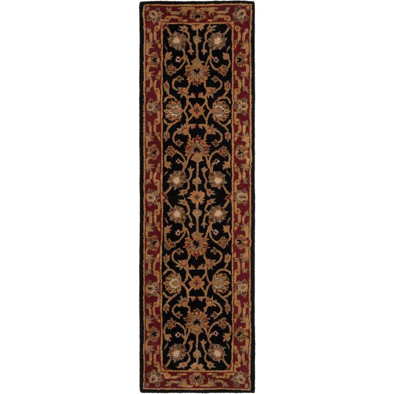 Heritage HG112 Handmade Runner Rug - 2'3"x8' - Black/Red - Safavieh