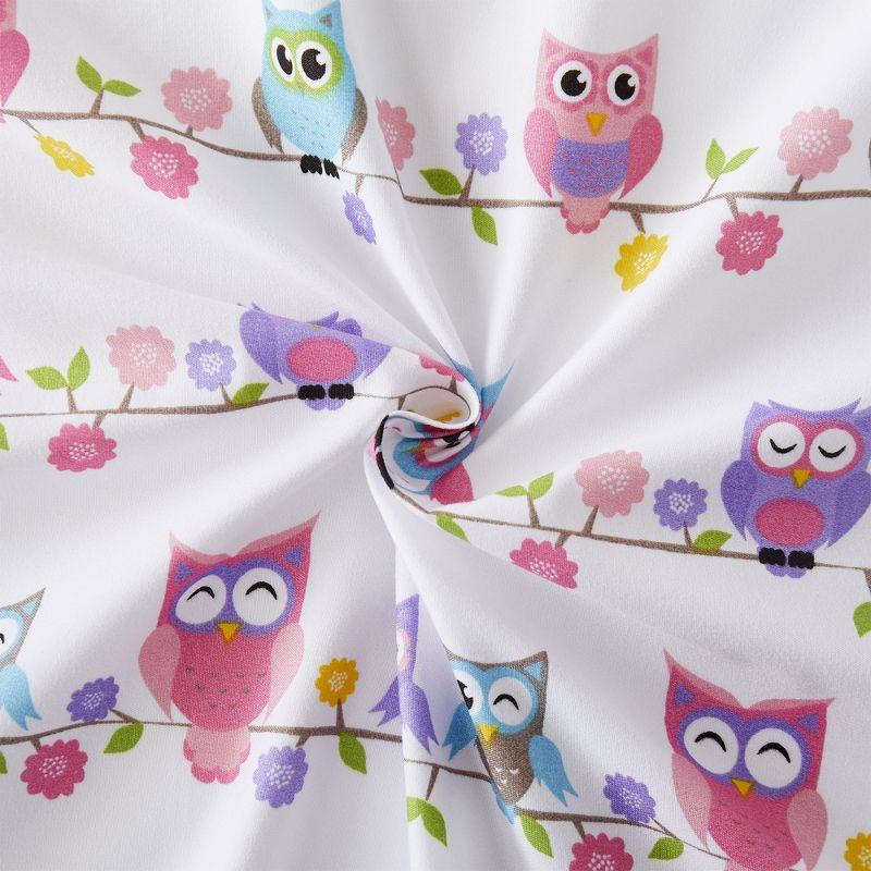 Sweet Home Collection Colorful Owls Microfiber Kids Sheet Set