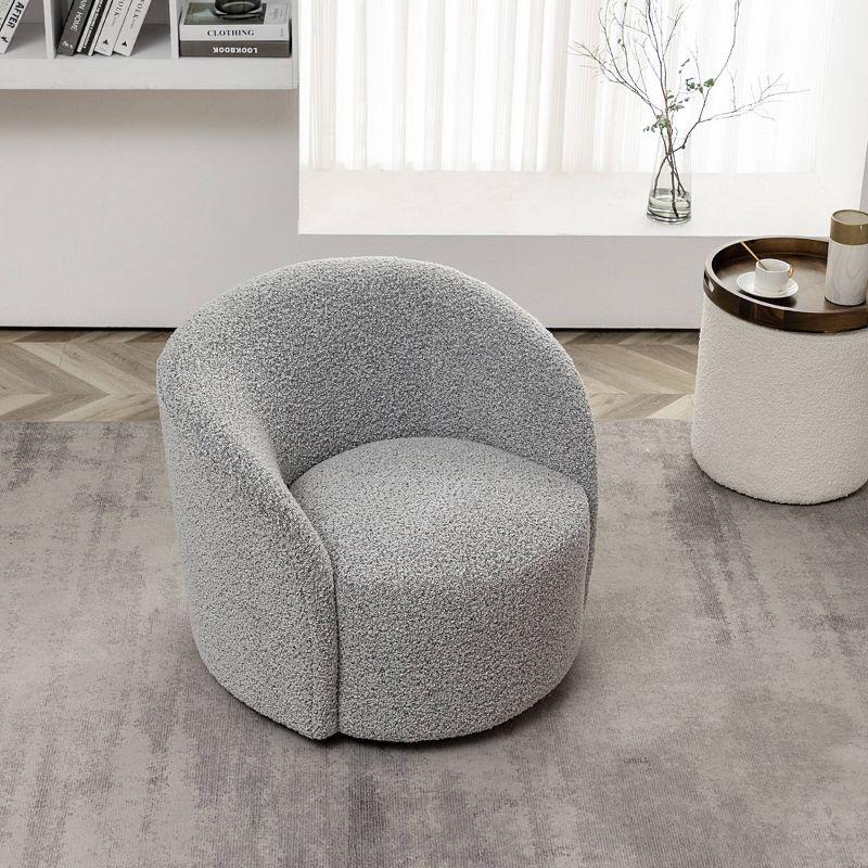 34" Wide Upholstered Swivel Barrel Chair - Kinwell