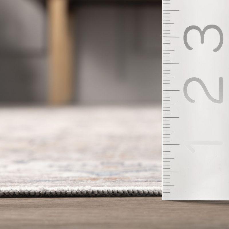Nuloom Darby Medallion 9x12 Spill Proof Machine Washable Indoor Area Rug for Living Room Bedroom Dining Room, Beige/Ivory