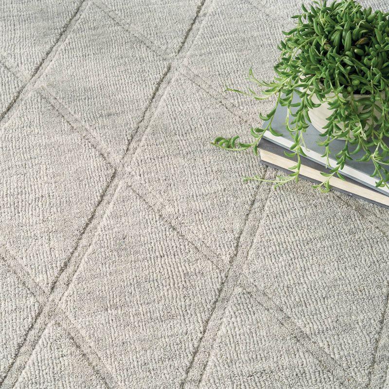 Nourison Wool Haven Grey Modern Wool Indoor Rug
