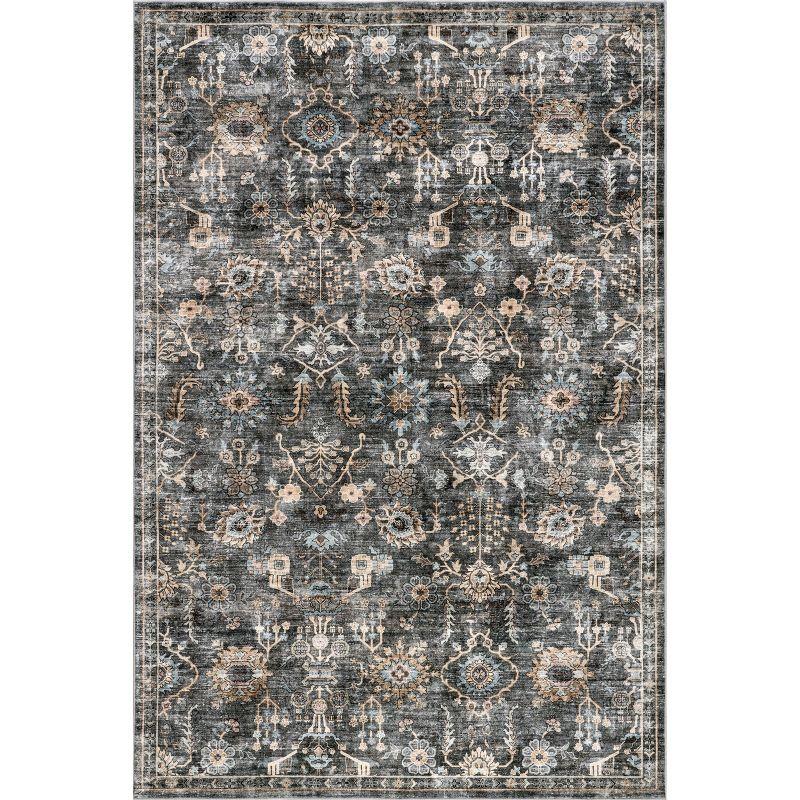 Nuloom Benica Multi Medallion Machine Washable Indoor Area Rug, 8' x 10', Greys