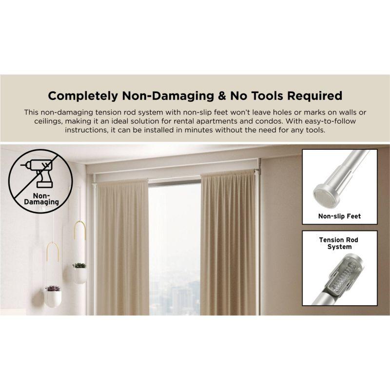 36"-66" Umbra Anywhere Curtain Rod White: Tension Mount, Metal, Smooth Finish, 5-Year Warranty, 15 lb Capacity