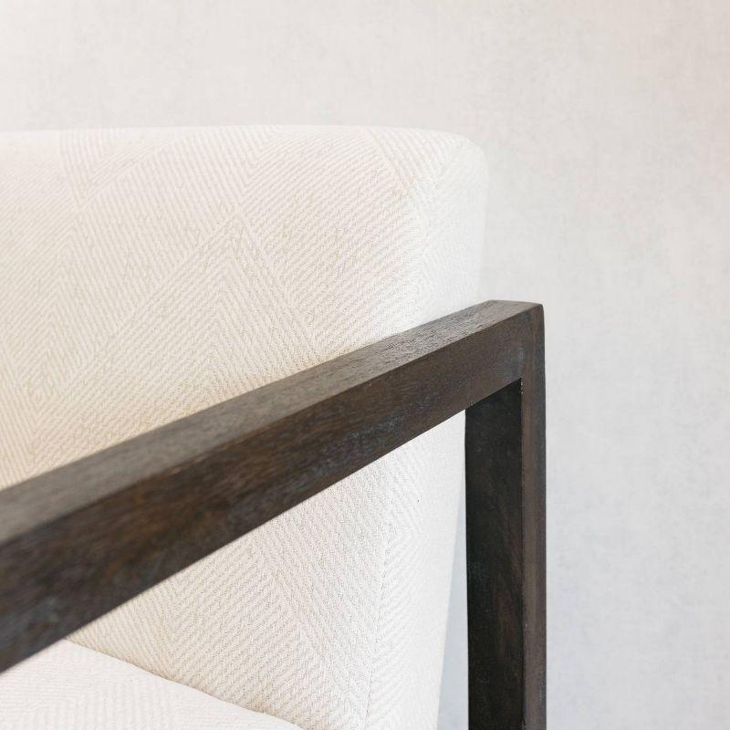 Signature Design by Ashley Alarick Accent Chair Cream: Upholstered Wooden Legs, Vintage Style