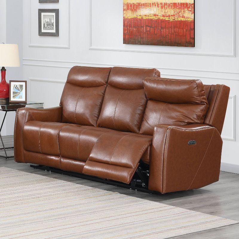 Natalia Power Recliner Sofa Caramel Leather - Steve Silver Co.