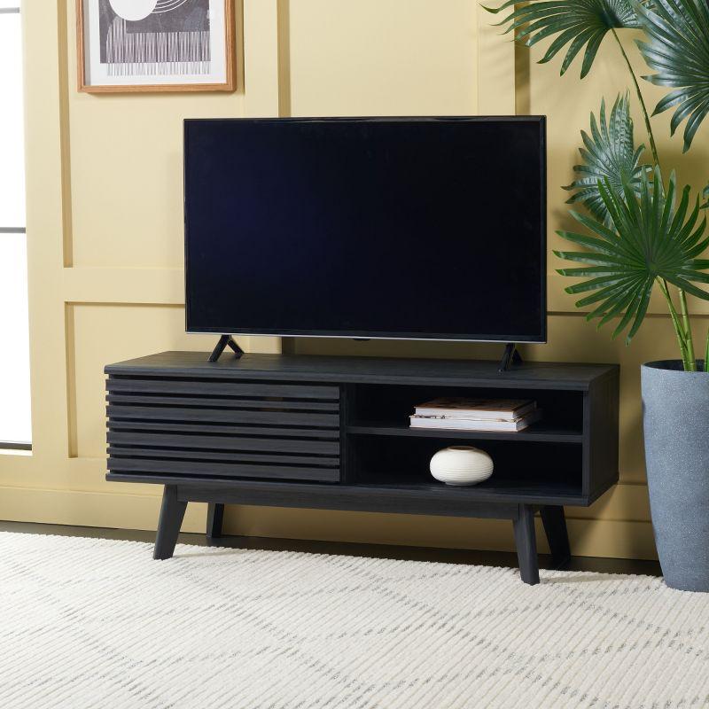 Aurelio 1 Shelf Media Stand - Black - Safavieh