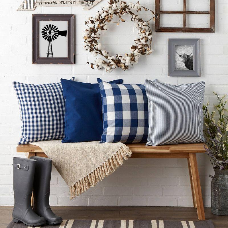 4pk Assorted Throw Pillow Covers Navy/Off White - Design Imports