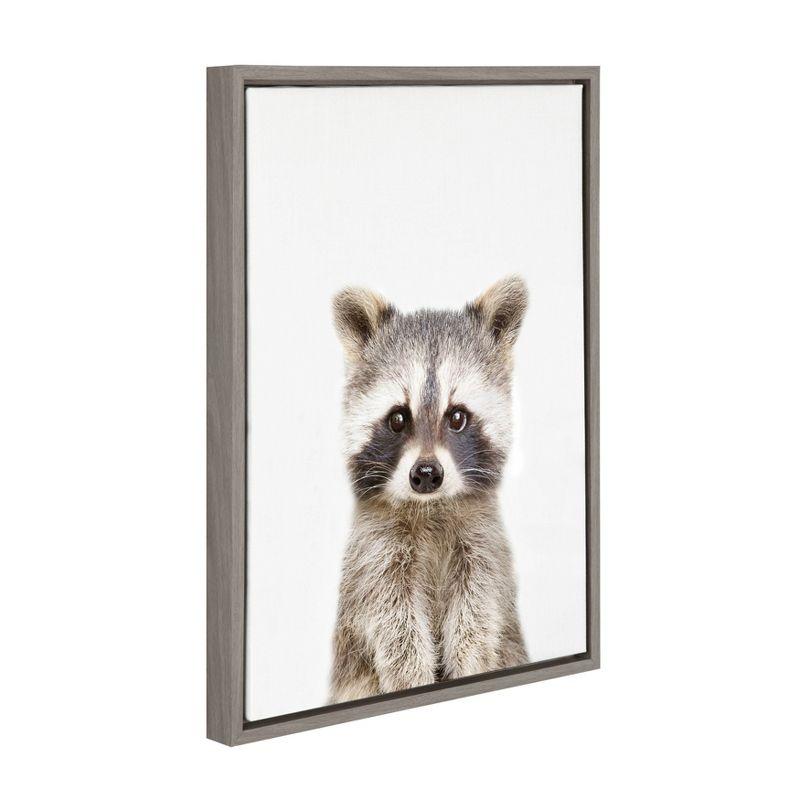 Sylvie Raccoon Framed Canvas Print by Amy Peterson