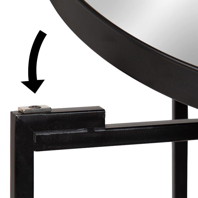 Kate and Laurel Celia Round Metal Tea Table, 14x14x25.75, Black and Mirror