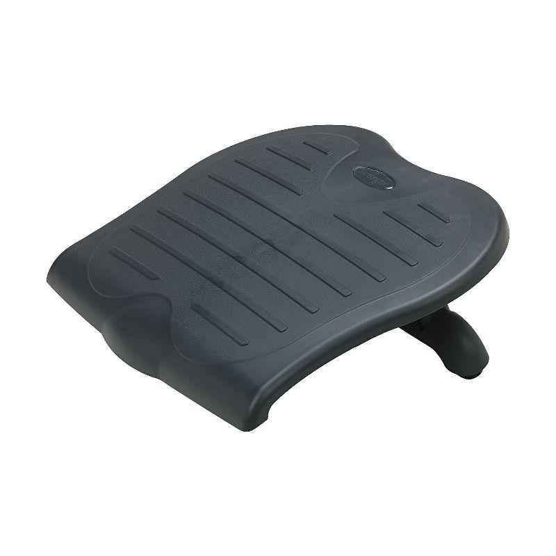 Kensington Adjustable Black Plastic Footrest with Nonskid Surface