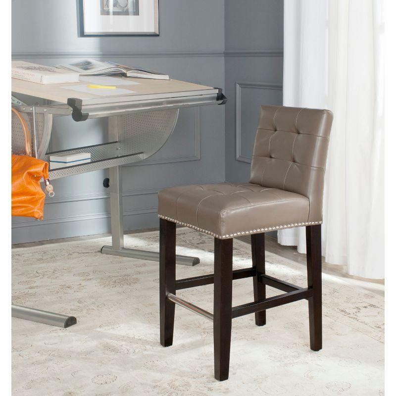 Thompson 23.9" Counter Stool with Silver Nail Heads - Clay - Safavieh