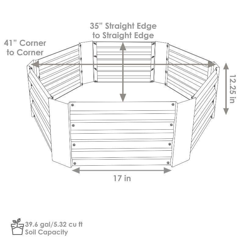 Hexagon Gray Galvanized Steel Raised Garden Bed