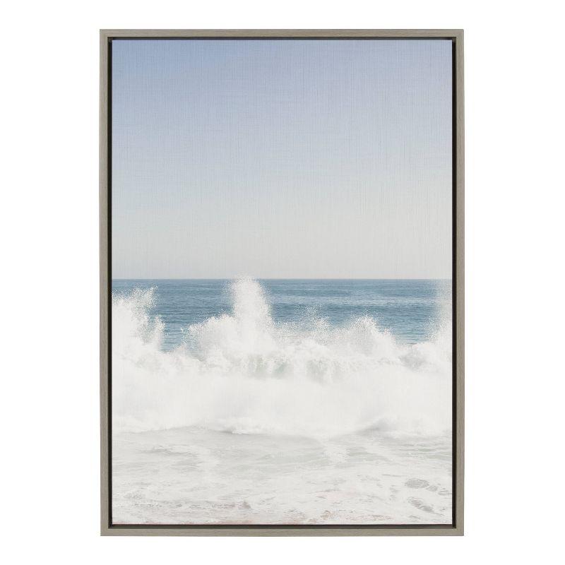 23" x 33" Sylvie Waves Crashing Framed Canvas by Caroline Mint - Kate & Laurel All Things Decor