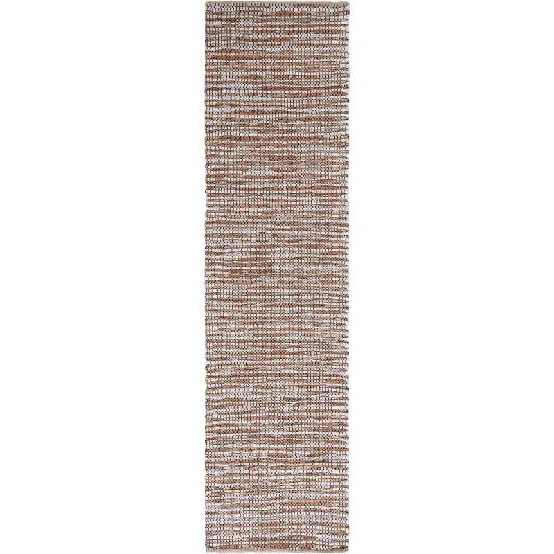 Ivory Wool and Cowhide Hand-Woven Vintage Area Rug