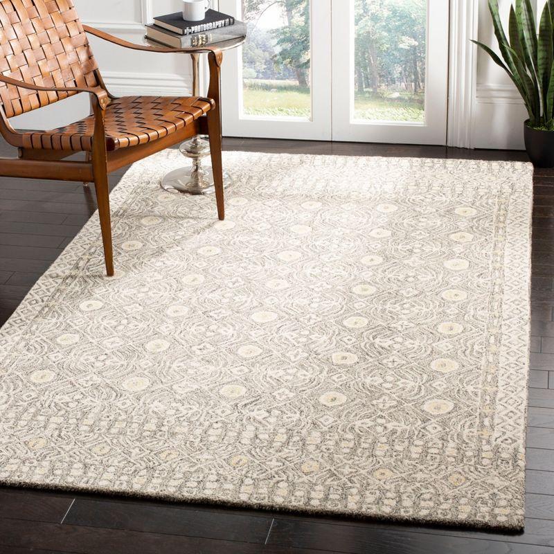 Micro-Loop MLP801 Hand Tufted Indoor Accent Rug - Charcoal/Ivory - 4'x6' - Safavieh