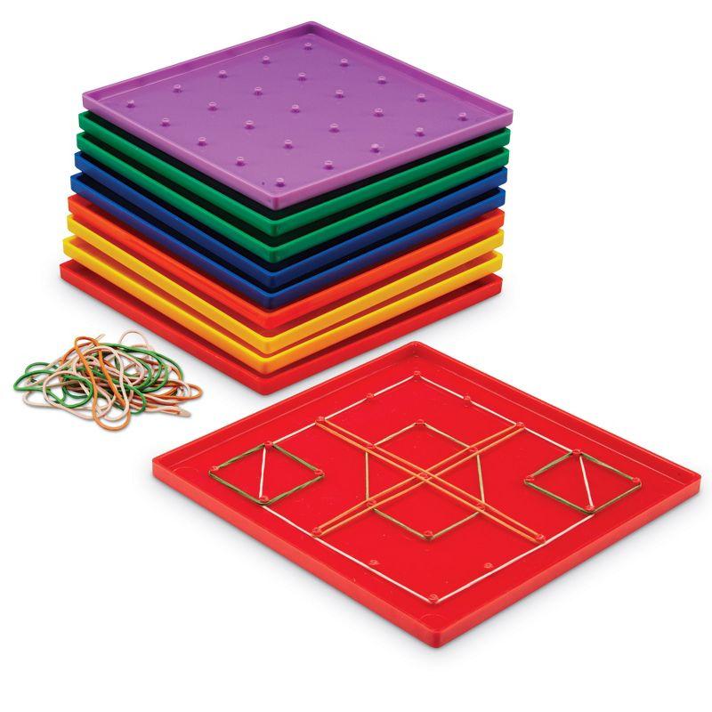 Assorted Color 7" Plastic Geoboards Set of 10