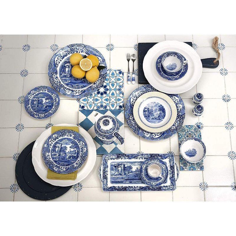 Blue Italian Porcelain 5-Piece Dinnerware Set