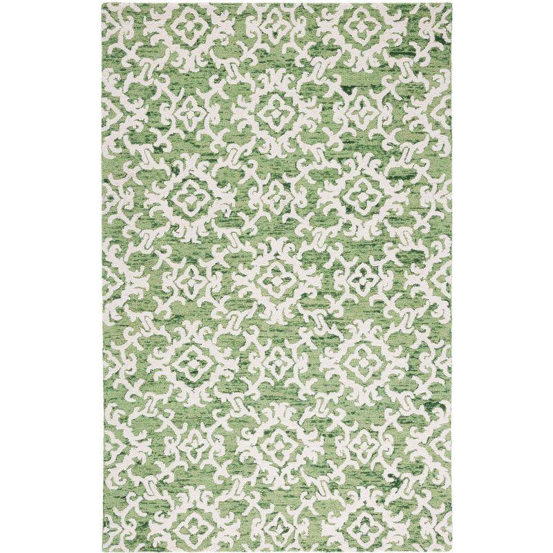 Blossom BLM104 Hand Tufted Area Rug - Green/Ivory - 4'x6' - Safavieh.