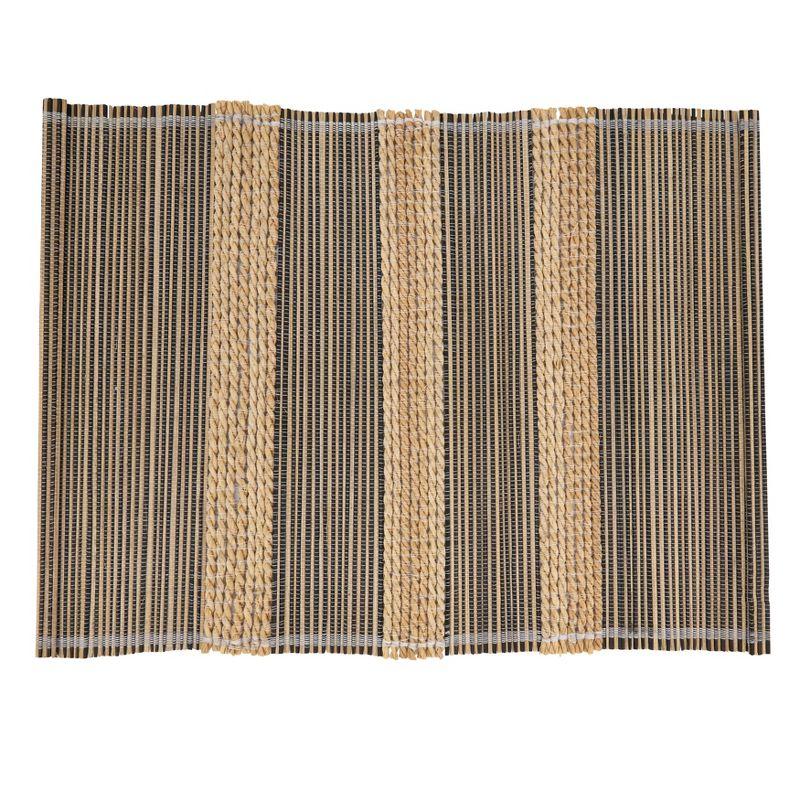 Natural Striped Seagrass and Palm Stick Placemats, Set of 4