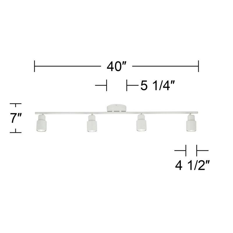 Pro Track Melson 4-Head 6.5W LED Ceiling Track Light Fixture Kit Spot Light GU10 Dimmable Adjustable White Modern Kitchen Bathroom Dining 40" Wide