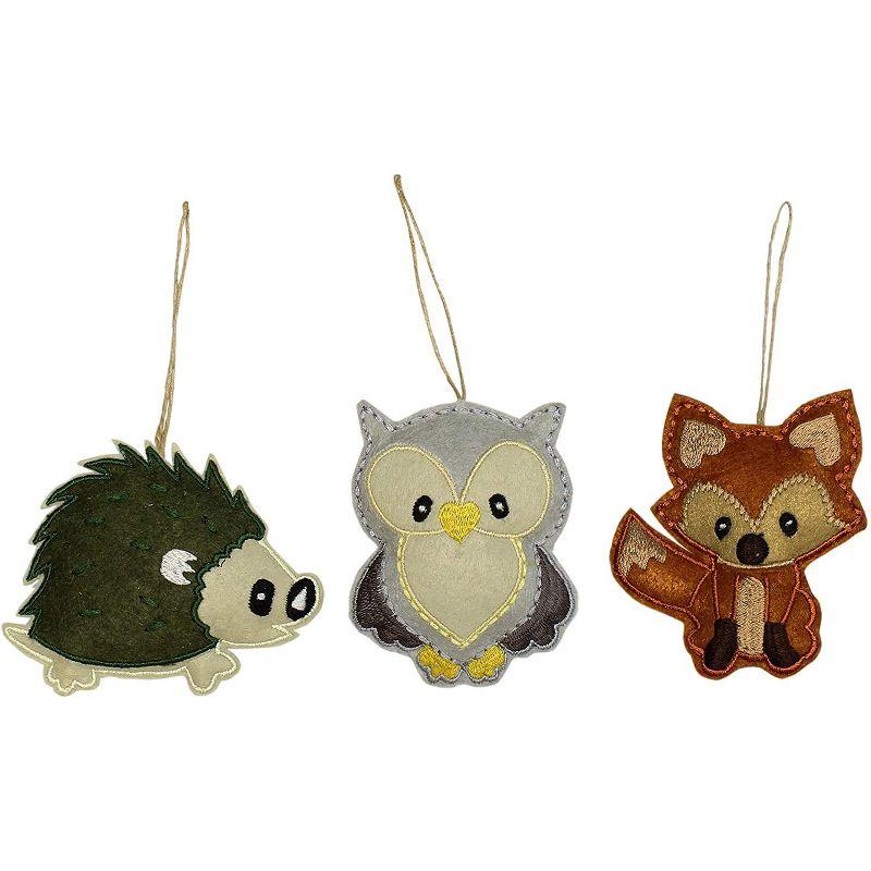 Darware My Forest Friends Plush Animal Christmas Tree Ornaments, 6pc Set; Holiday Craft Decoration Baby Shower