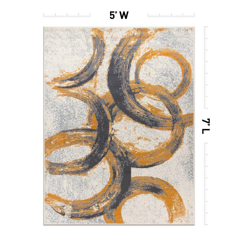 World Rug Gallery Contemporary Abstract Circles Area Rug